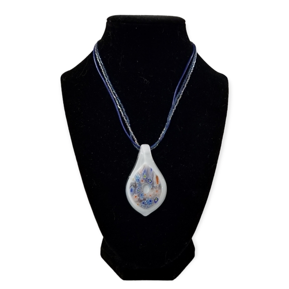 Genuine Murano Glass Pendant Necklace, 16" - Picture 2 of 6